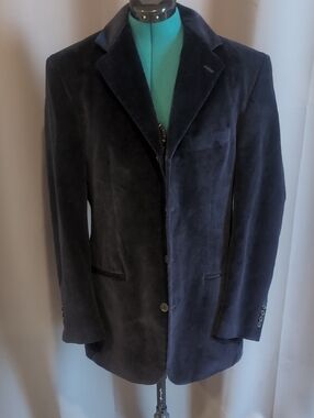 J. Peterman Nay Velvet Jacket with Green Trim